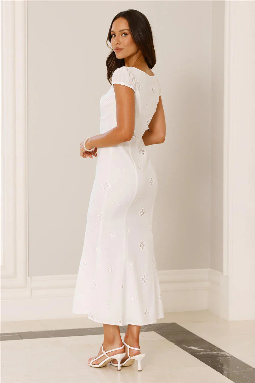 Oceanfront Dreams Midi Dress White