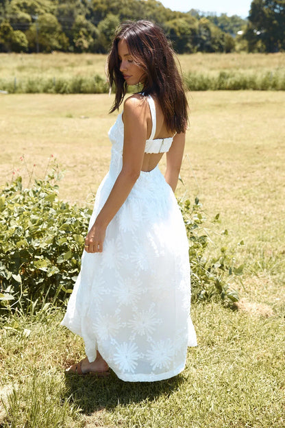 Porcelain Princess Maxi Dress White