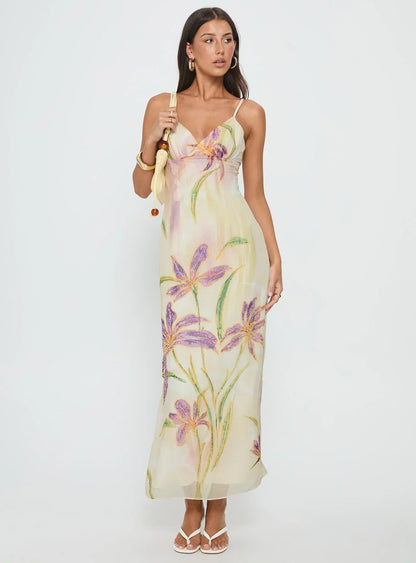 Isakaia Beaded Maxi Dress Floral / Multi