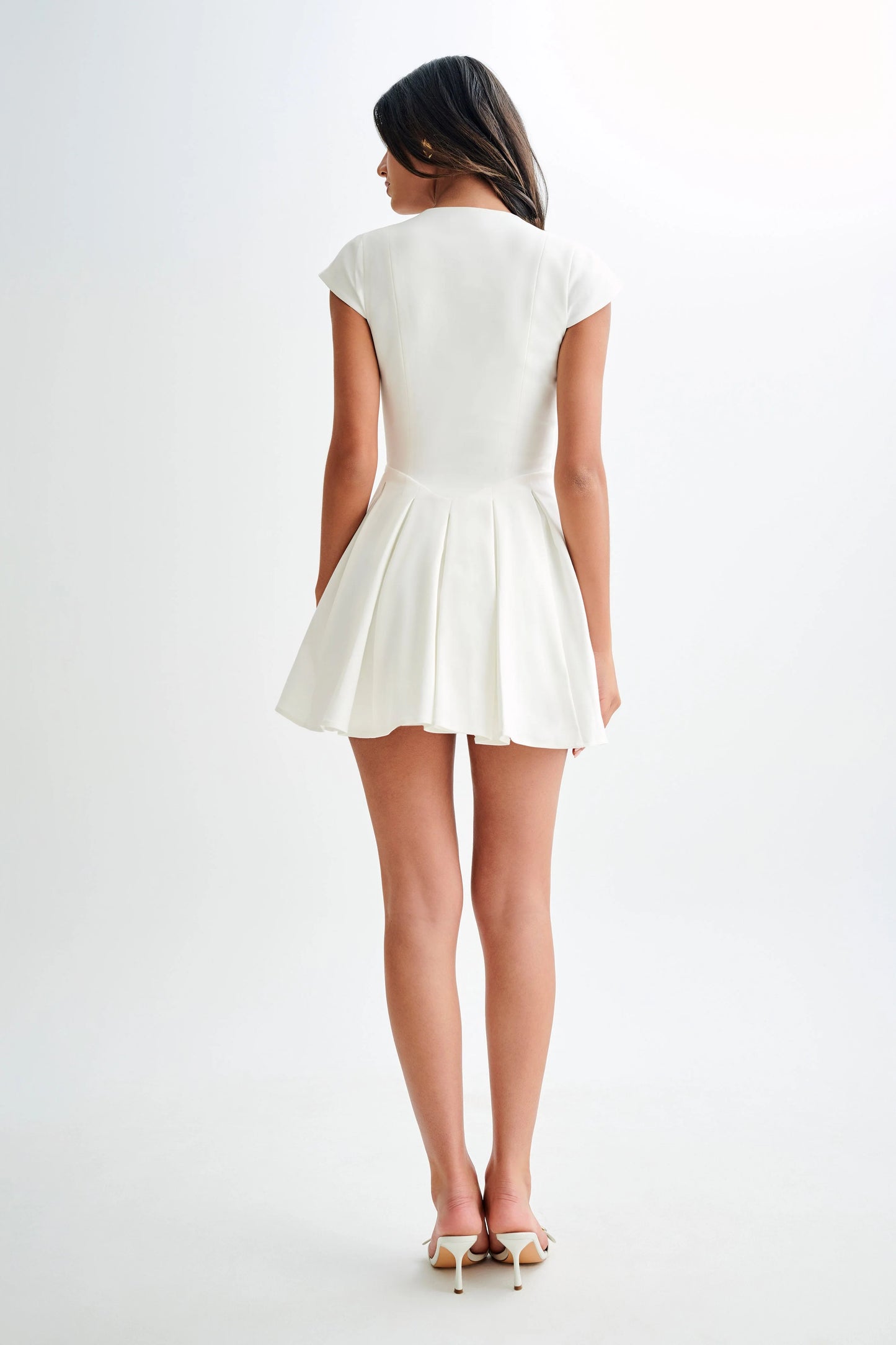 Keely Cotton Cap Sleeve Mini Dress - White