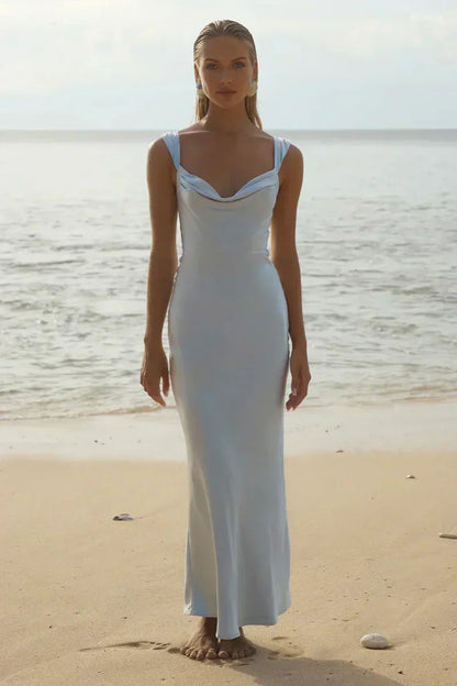 Margot Cowl Neck Satin Maxi Dress