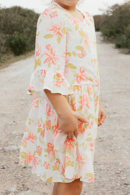 HELLO MINI Twirling In Tulips Dress White