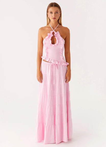 Mariella Linen Top - Pink