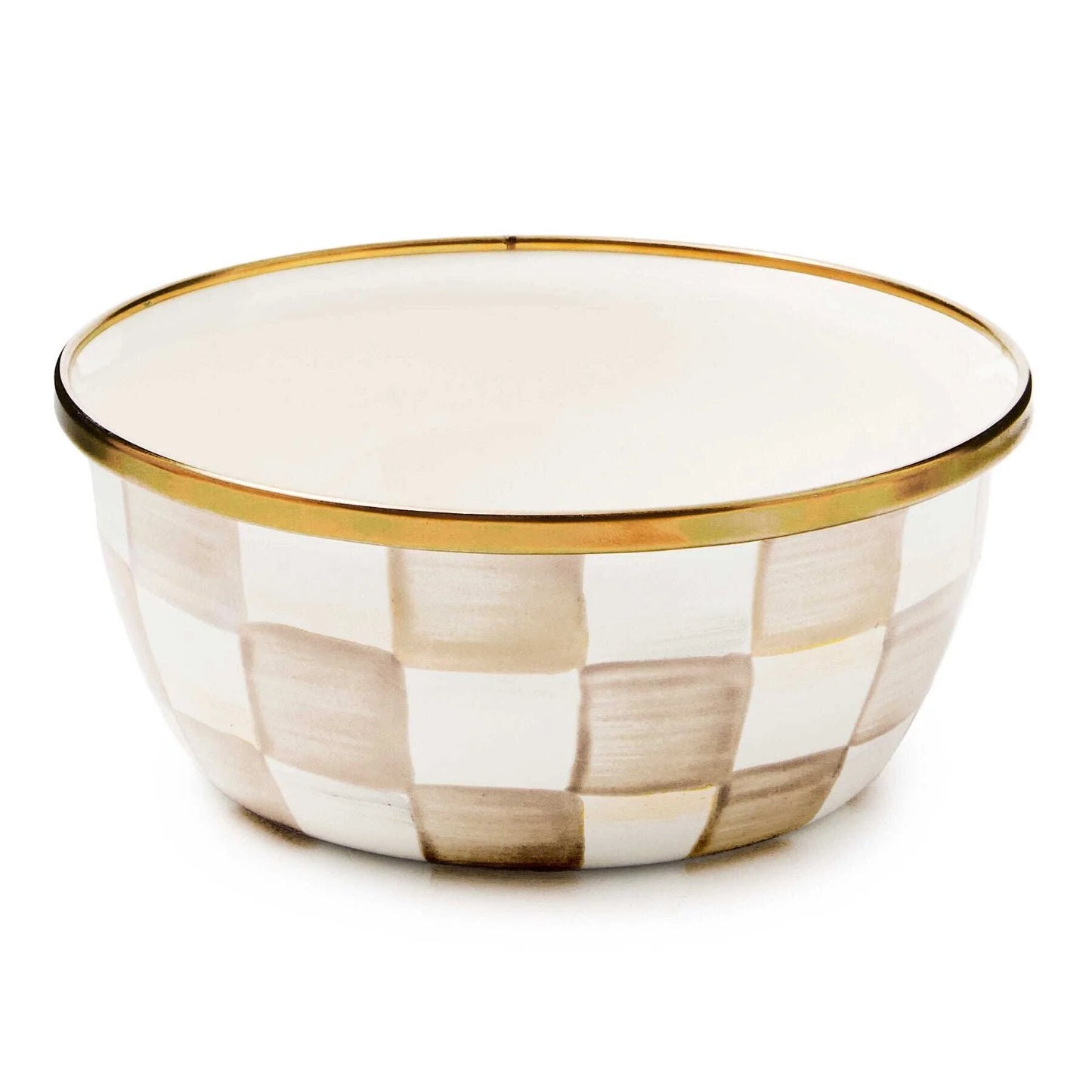 Mocha Check Pinch Bowl
