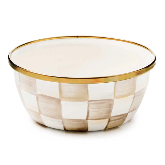 Mocha Check Pinch Bowl