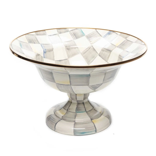 Sterling Check Large Compote by MacKenzie-Childs