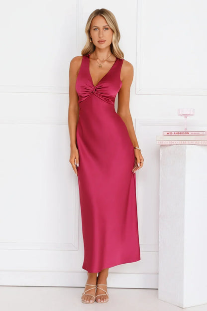 Doing The Most Satin Maxi Dress