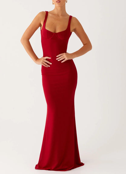 Safiya Maxi Dress - Maroon