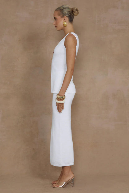 Nadina Midi Skirt - White