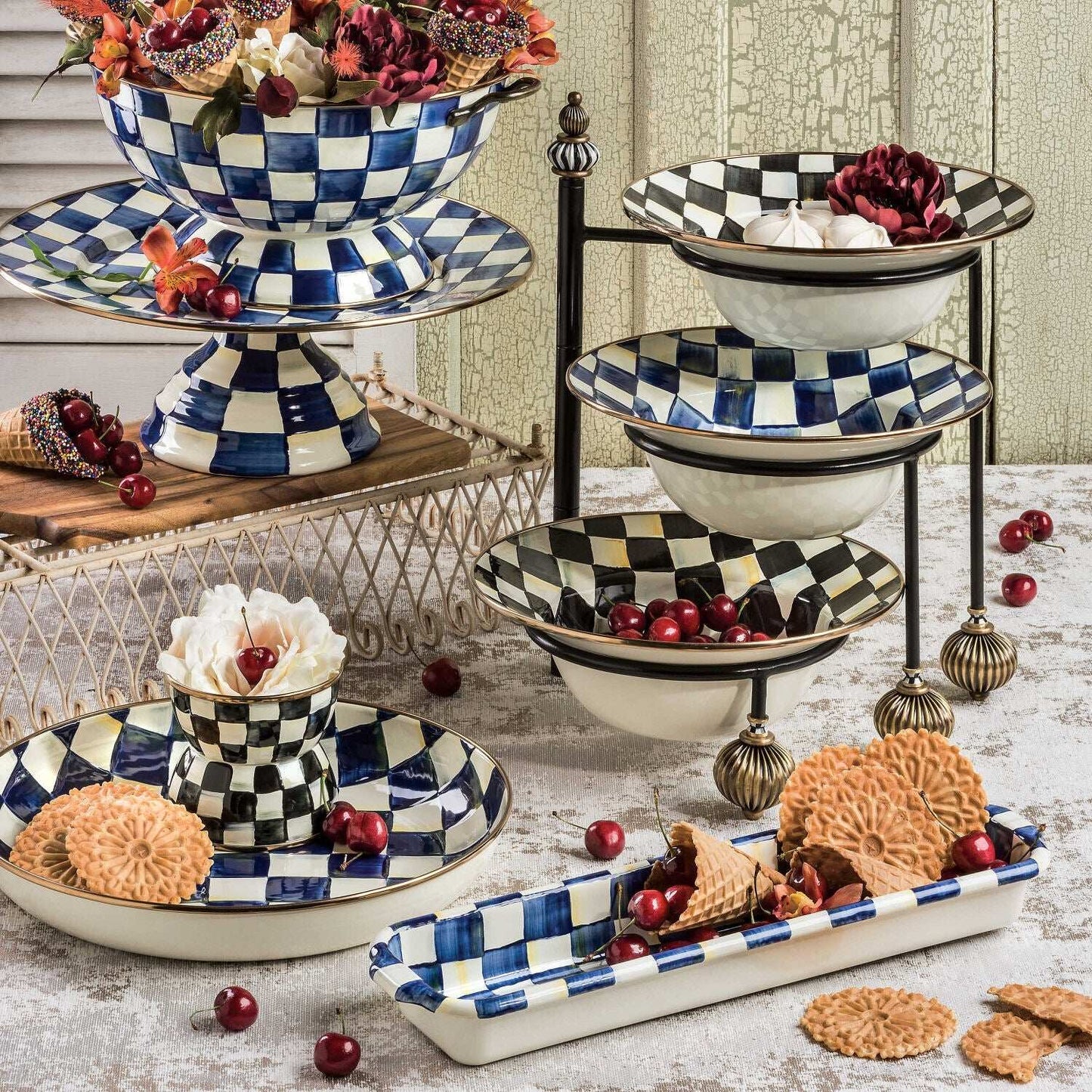 MacKenzie-Childs Royal Check Abundant Bowl