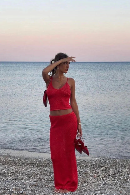Celinne – Sleeveless knitted set with elegant cut