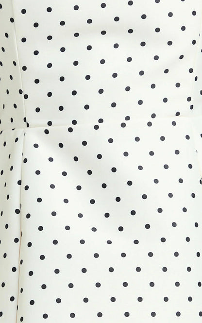 Dante Mini Dress - Halter Neck Tie Tulip Skirt Dress in White Polkadot