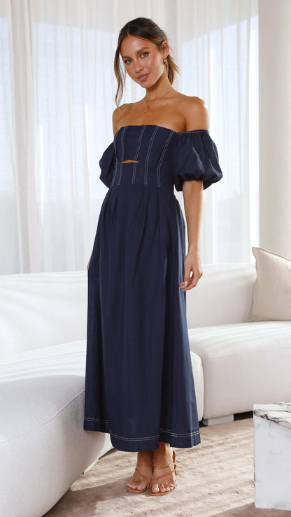 Claira Midi Dress - Navy