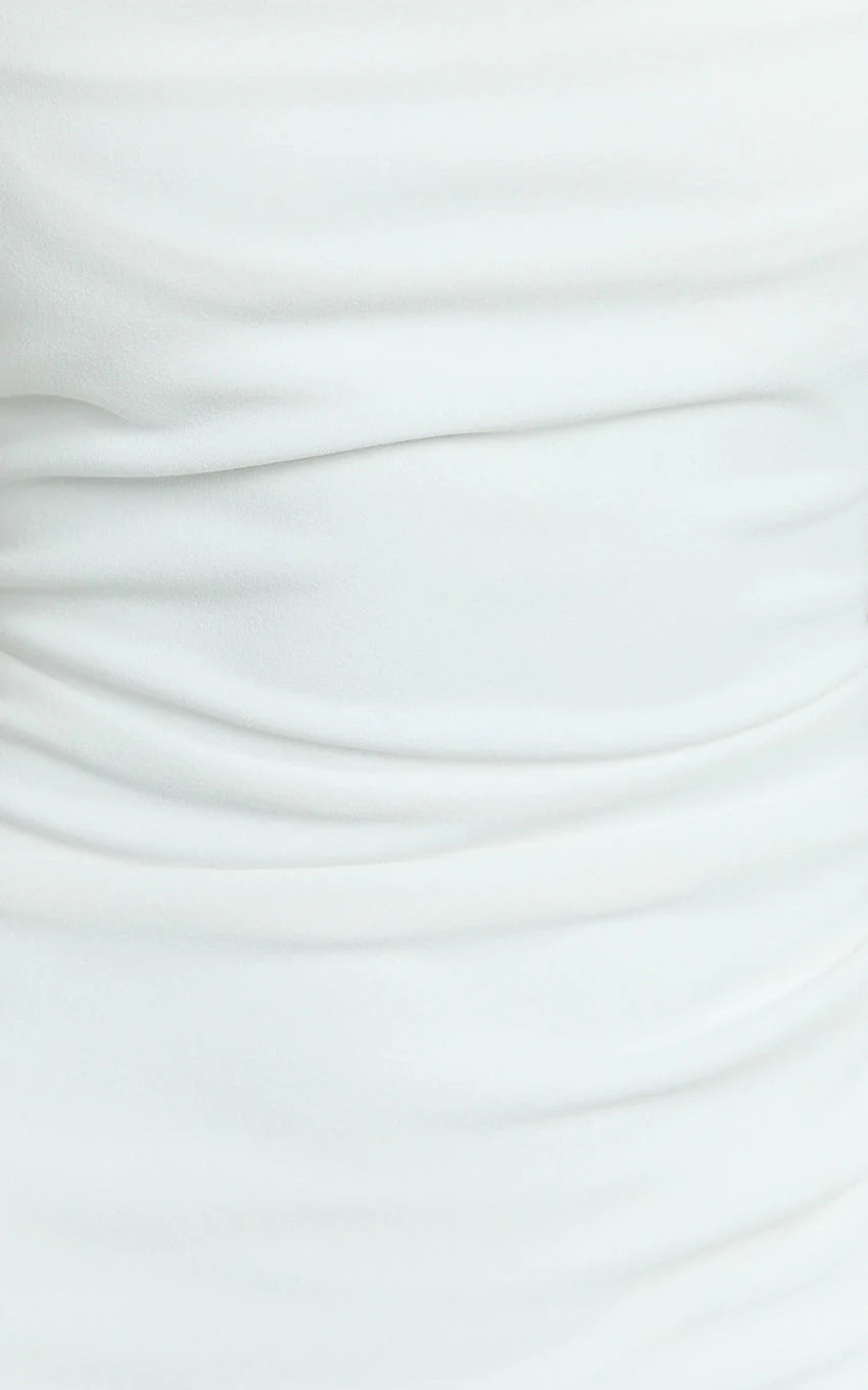 Tabitha Maxi Dress - Cowl Neck High Split Dress in Ivory