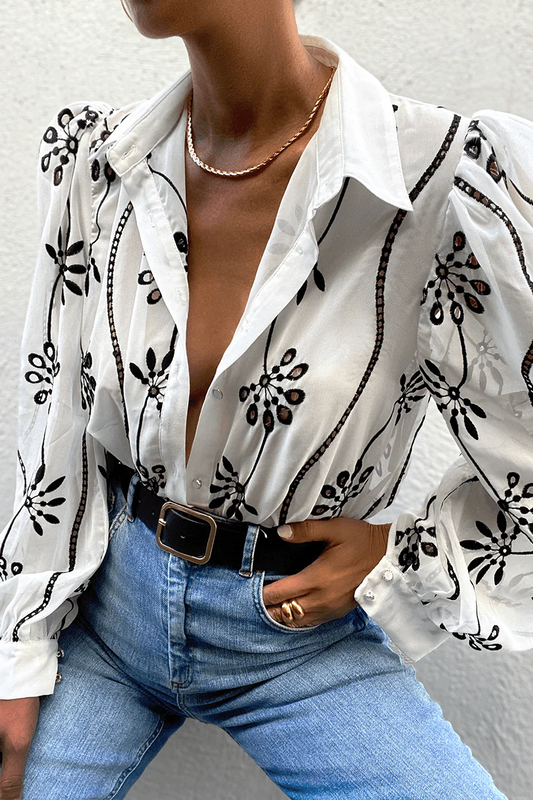 Elise Blouse - Black/White