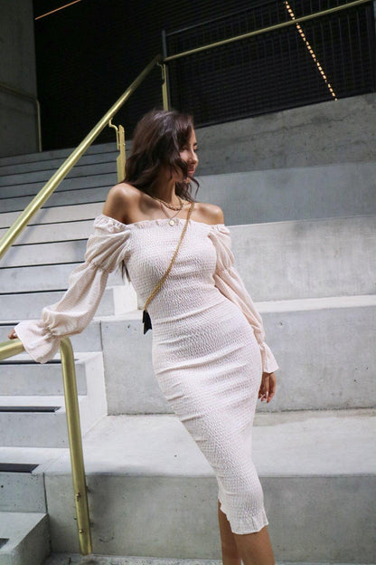 Kourtney Dress - Cream/White
