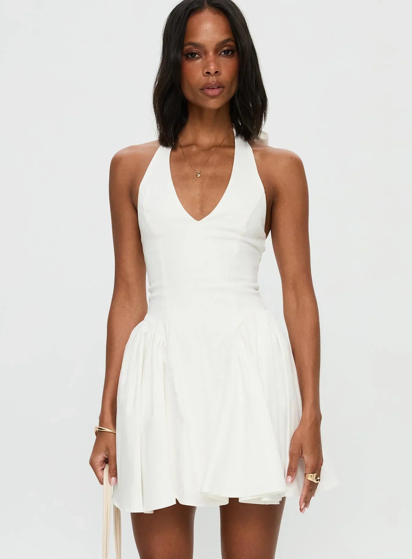Karisse Halter Mini Dress White