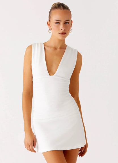 Cherry Sky Mini Dress - White