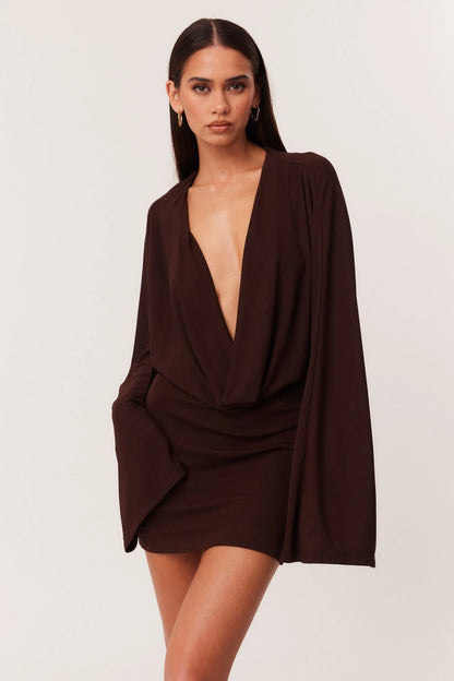 Yolanda Mini Dress - Chocolate
