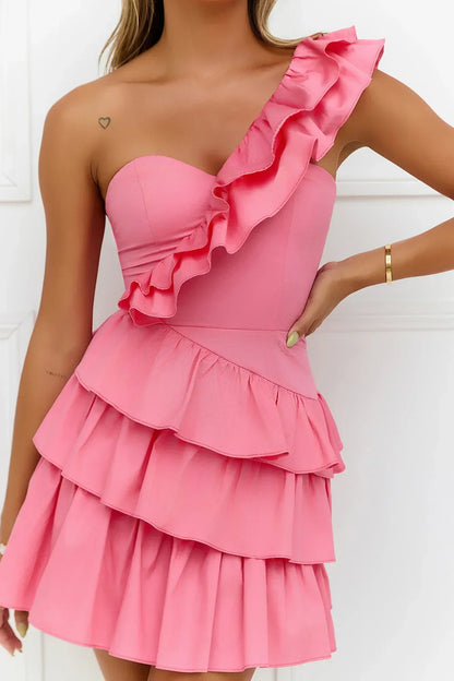 Precious Time One Shoulder Mini Dress
