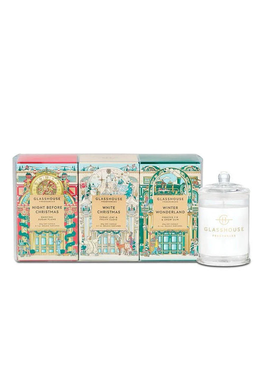 Glasshouse Christmas Candle Trio