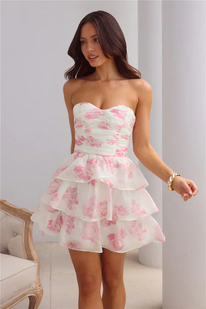 Sunlit Serendipity Strapless Mini Dress