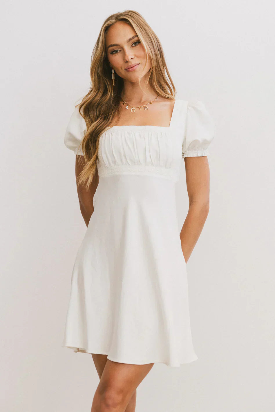Harlee Lace Trim Mini Dress