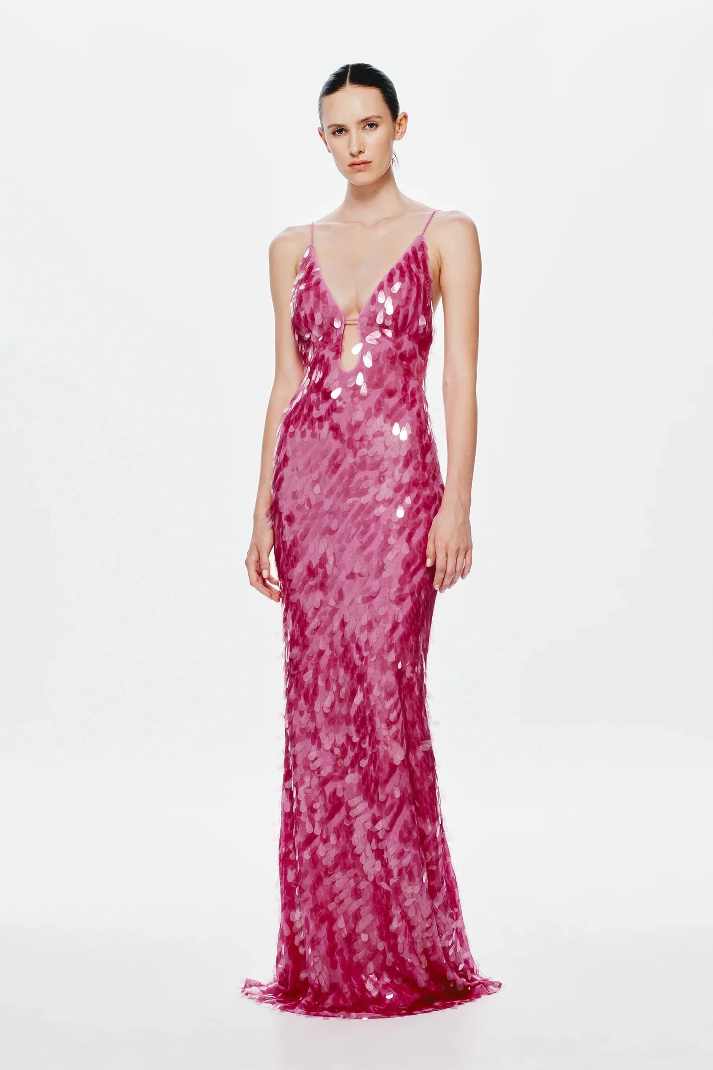 Misha Sapphire Sequin Maxi Dress - Fuchsia