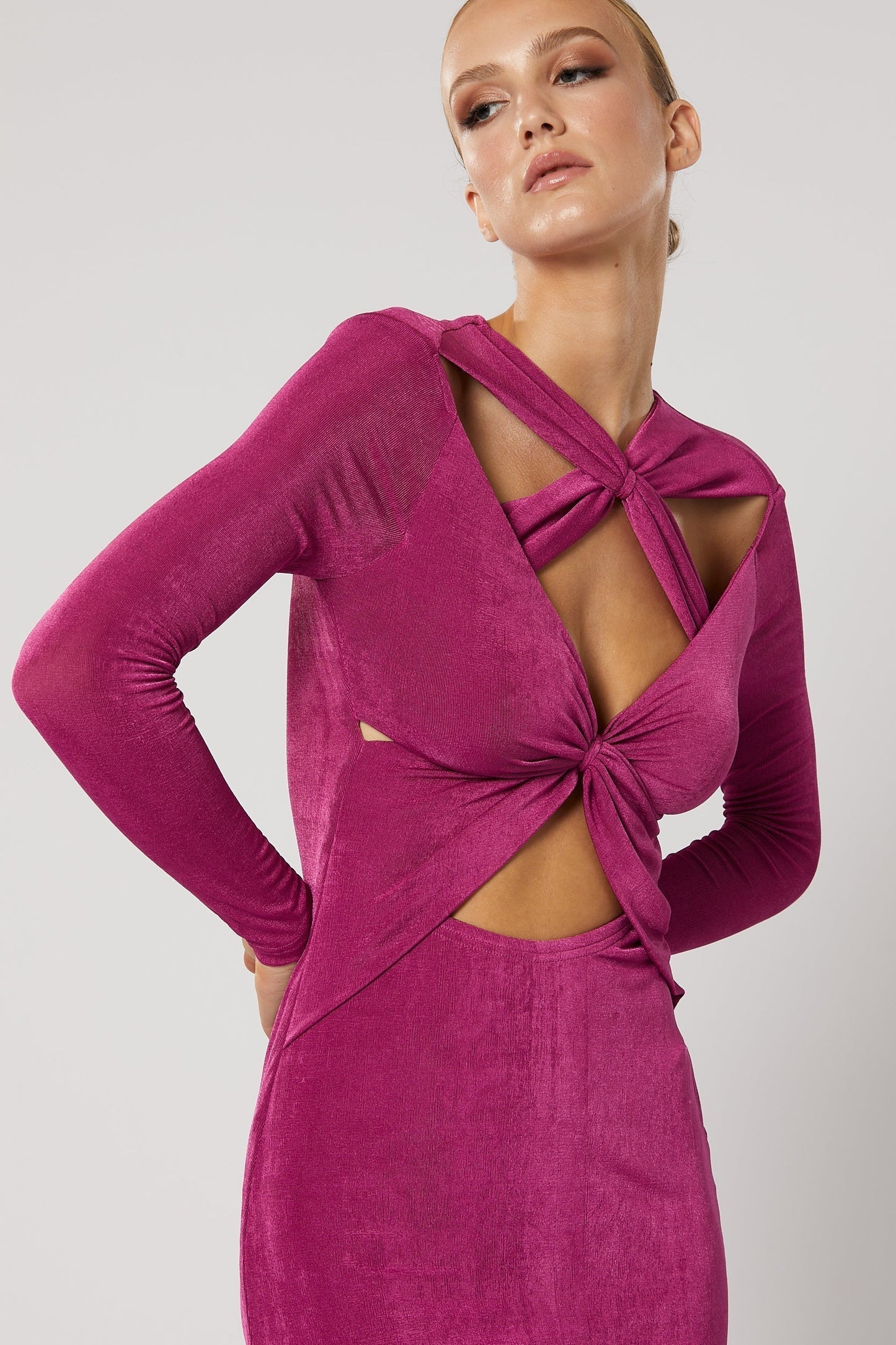 Ithaca Cut Out Dress - Fuchsia