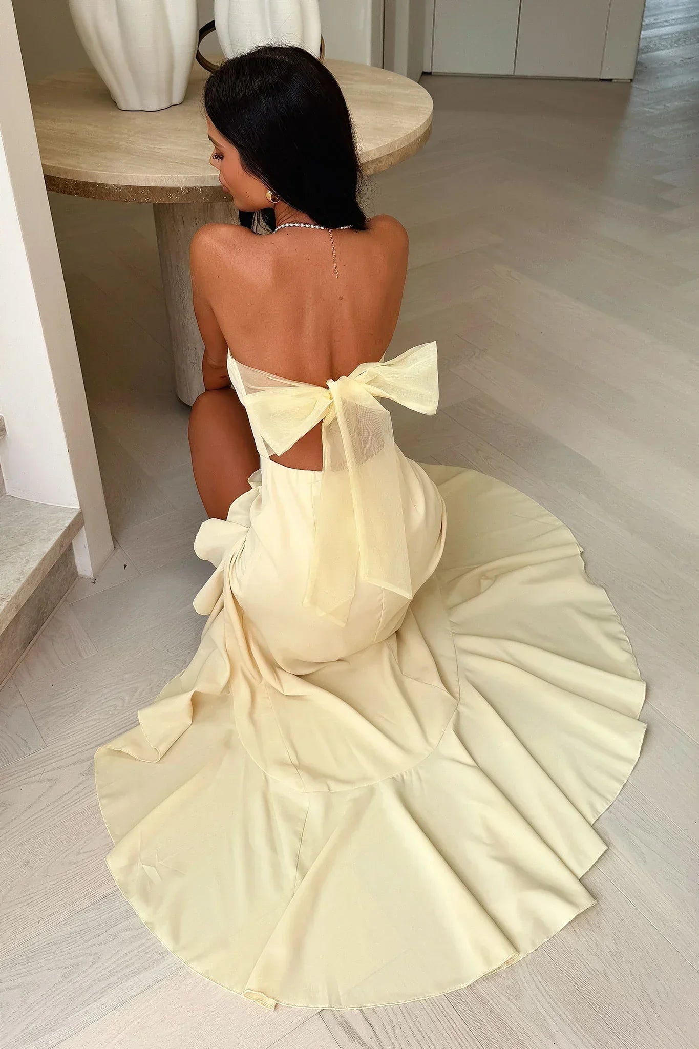 Milford Strapless Maxi Dress - Yellow