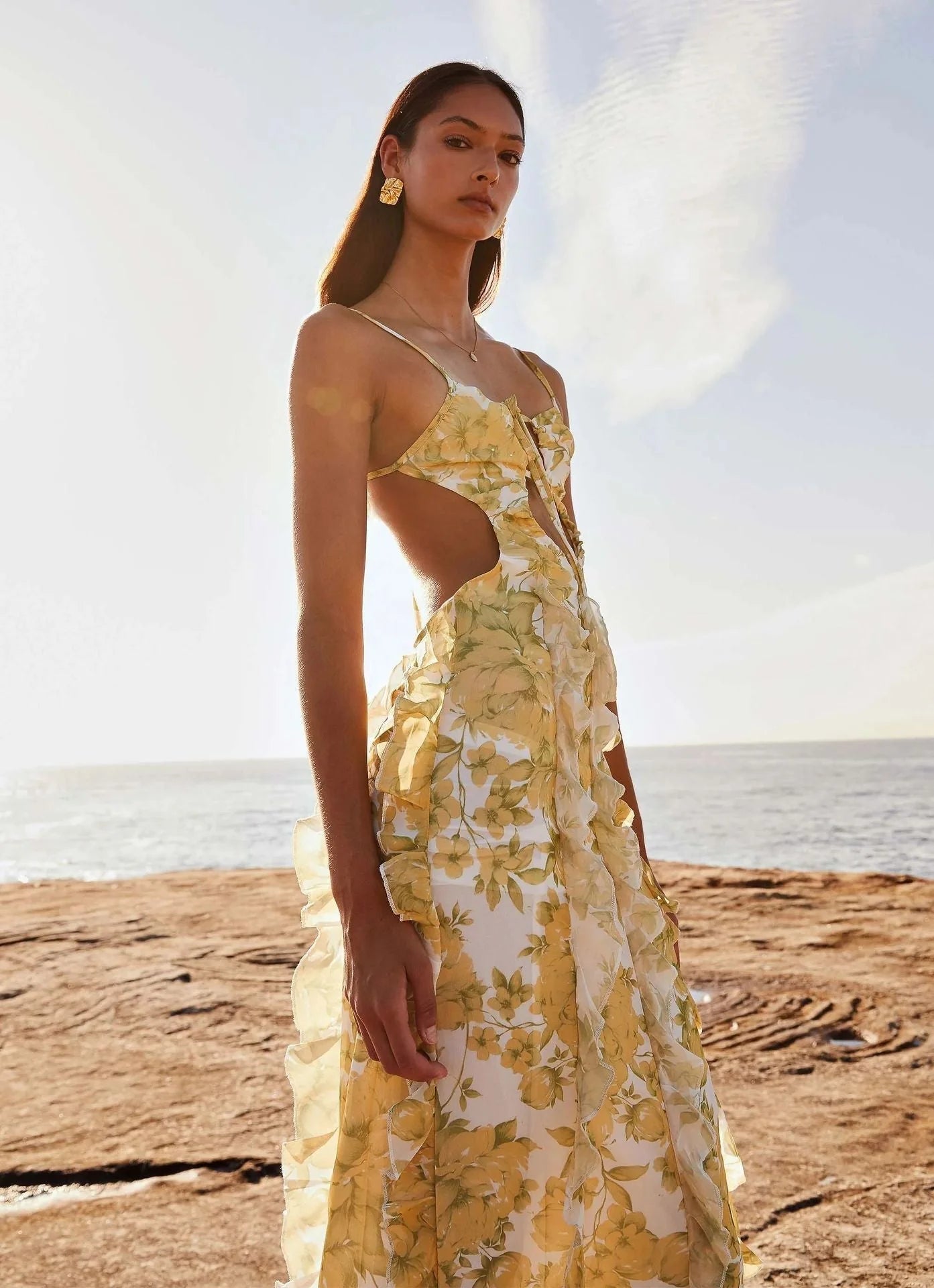 Livette - Sunset Ruffle Maxi Dress